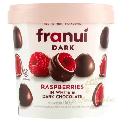 FRANUI RASPBERRIES WHITE AND DARK CHOCOLATE 150G