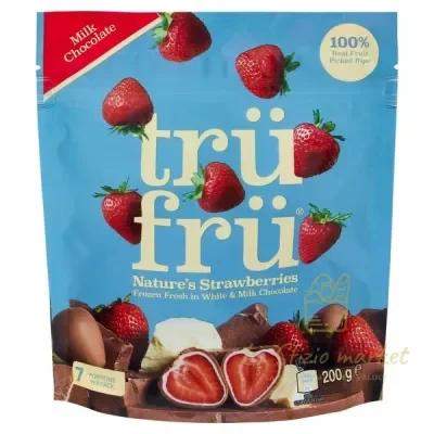 TRU FRU WHITE AND MILK CHOCOLATE STRAWBERRIES 200G