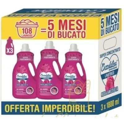 COCCOLATEVI LAUNDRY DETERGENT ROSE 36 WASHES 1.80LT