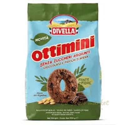 DIVELLA BISCOTTI OTTIMINI S-ZUC AVENA CIOCCOL 350G Biscotti e Farciti 