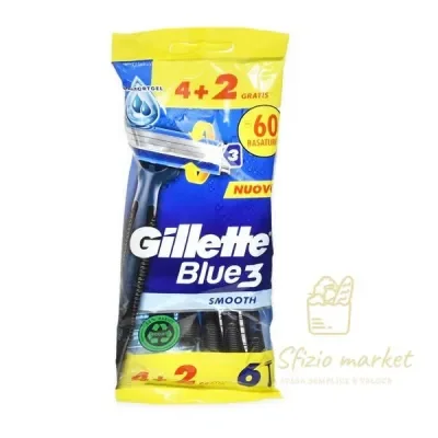 GILLETTE BLU 3 DISPOSABLE RAZORS 4+2 PCS | Lo Sfizio market