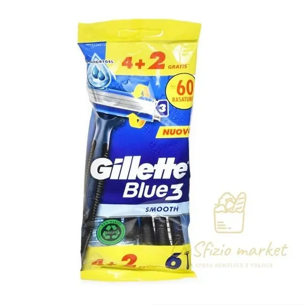 GILLETTE BLU 3 DISPOSABLE RAZORS 4+2 PCS
